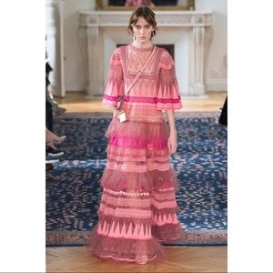 VALENTINO $34000 PINK EMBROIDERED MAXI GOWN
